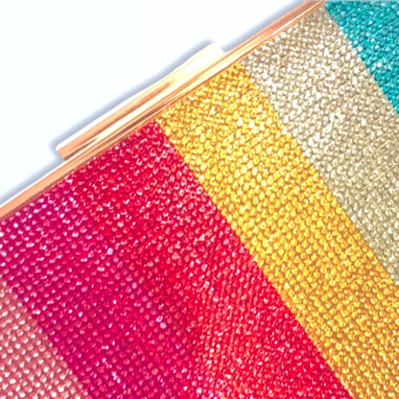 Rainbow sequin square edge clutch crossbody purse - Picture 11 of 11